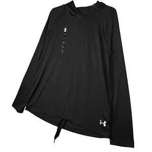 Under Armour Heatgear Velocity Twist Hoodie Women Med 1298715 Black Athleisure